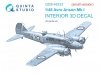 Quinta Studio QDS-48333 Avro Anson Mk.I 3D-Printed & coloured Interior on decal paper (Airfix) (Small version) 1/48
